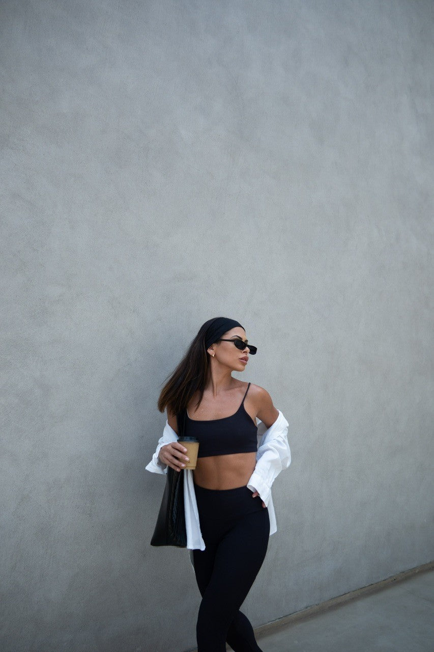 Top demi ribb black