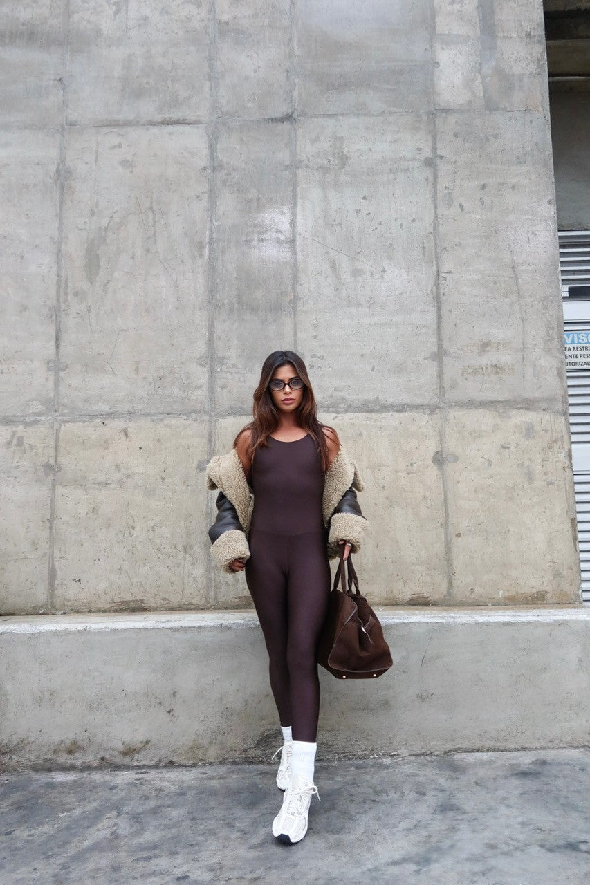 Jumpsuit soft shine brown