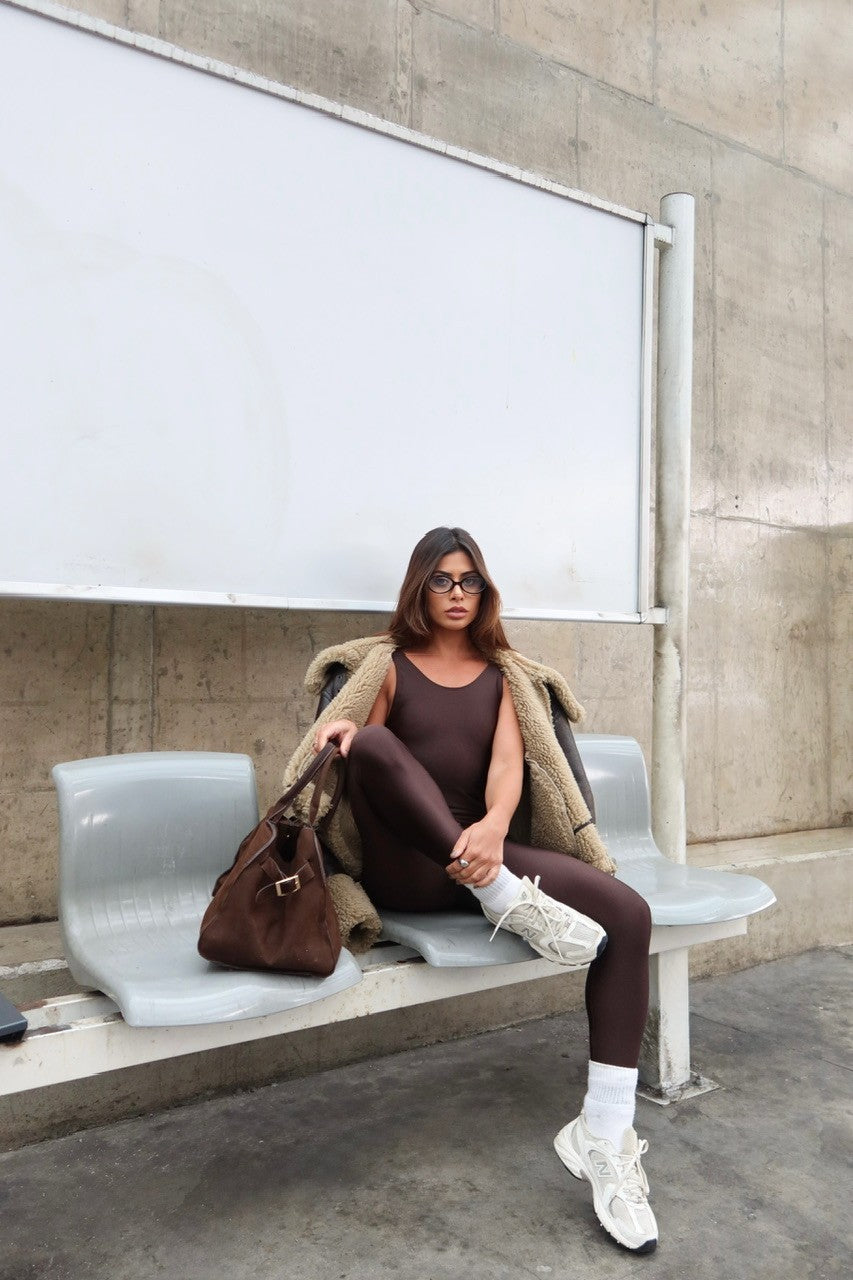 Jumpsuit soft shine brown