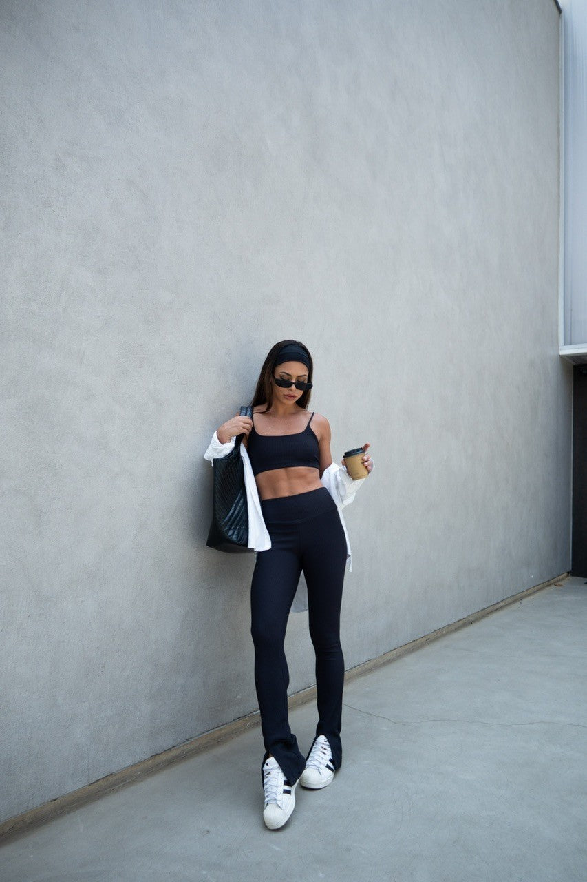 Top demi ribb black