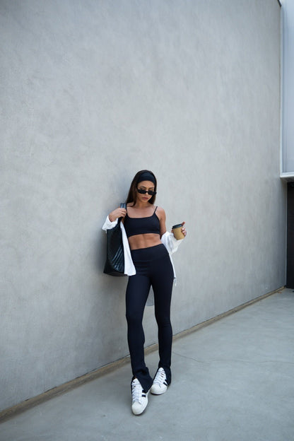 Top demi ribb black