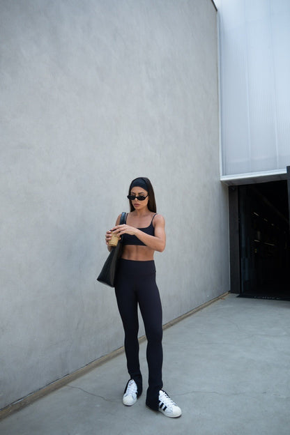 Calça flare ribb  black