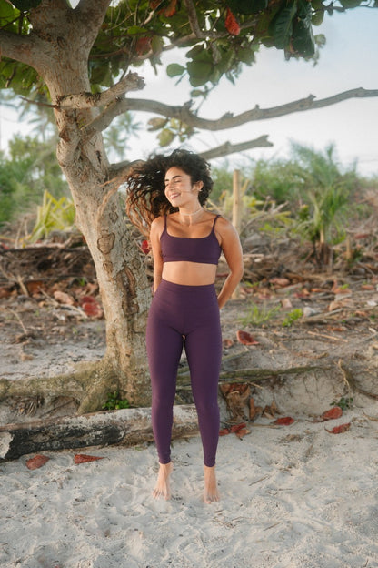 Legging ribb skinny grape