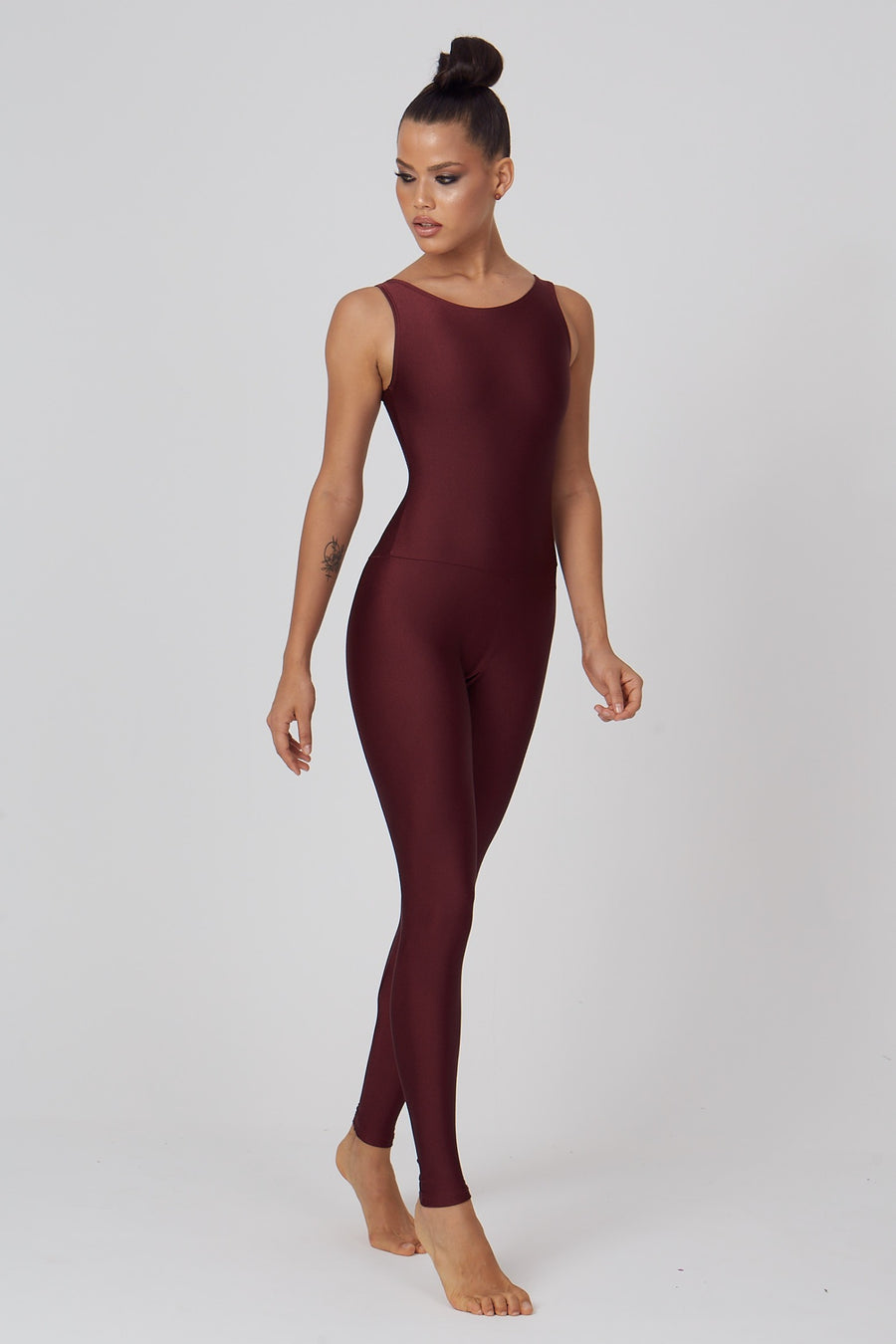 Jumpsuit soft shine merlot