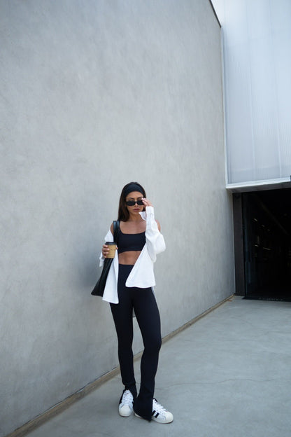 Calça flare ribb  black