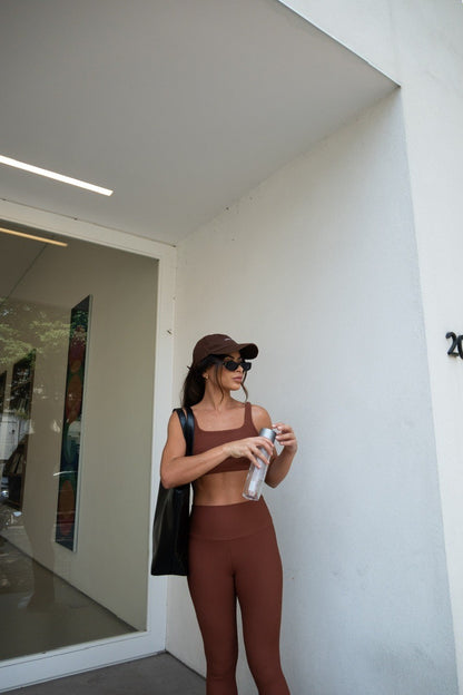 Calça ribb flare cocoa brown