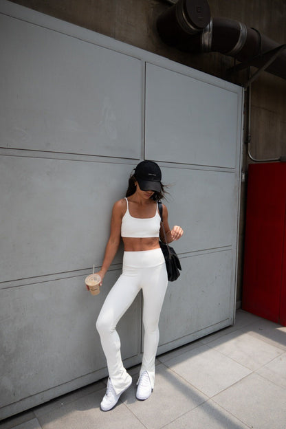 Calça flare ribb  cream