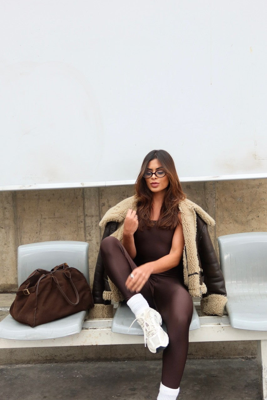Jumpsuit soft shine brown