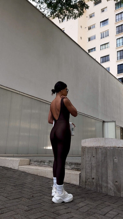 Jumpsuit glam coffee