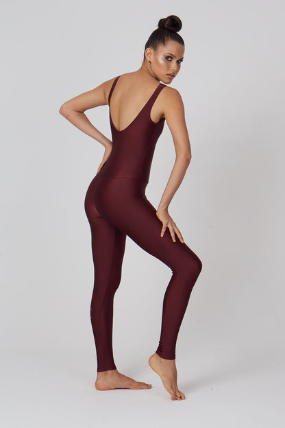 Jumpsuit soft shine merlot
