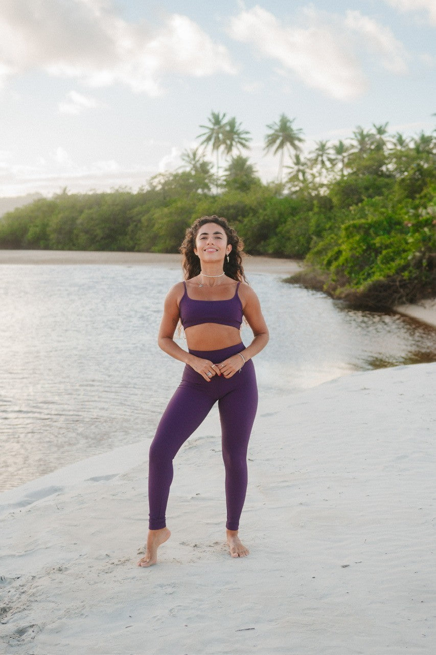 Legging ribb skinny grape
