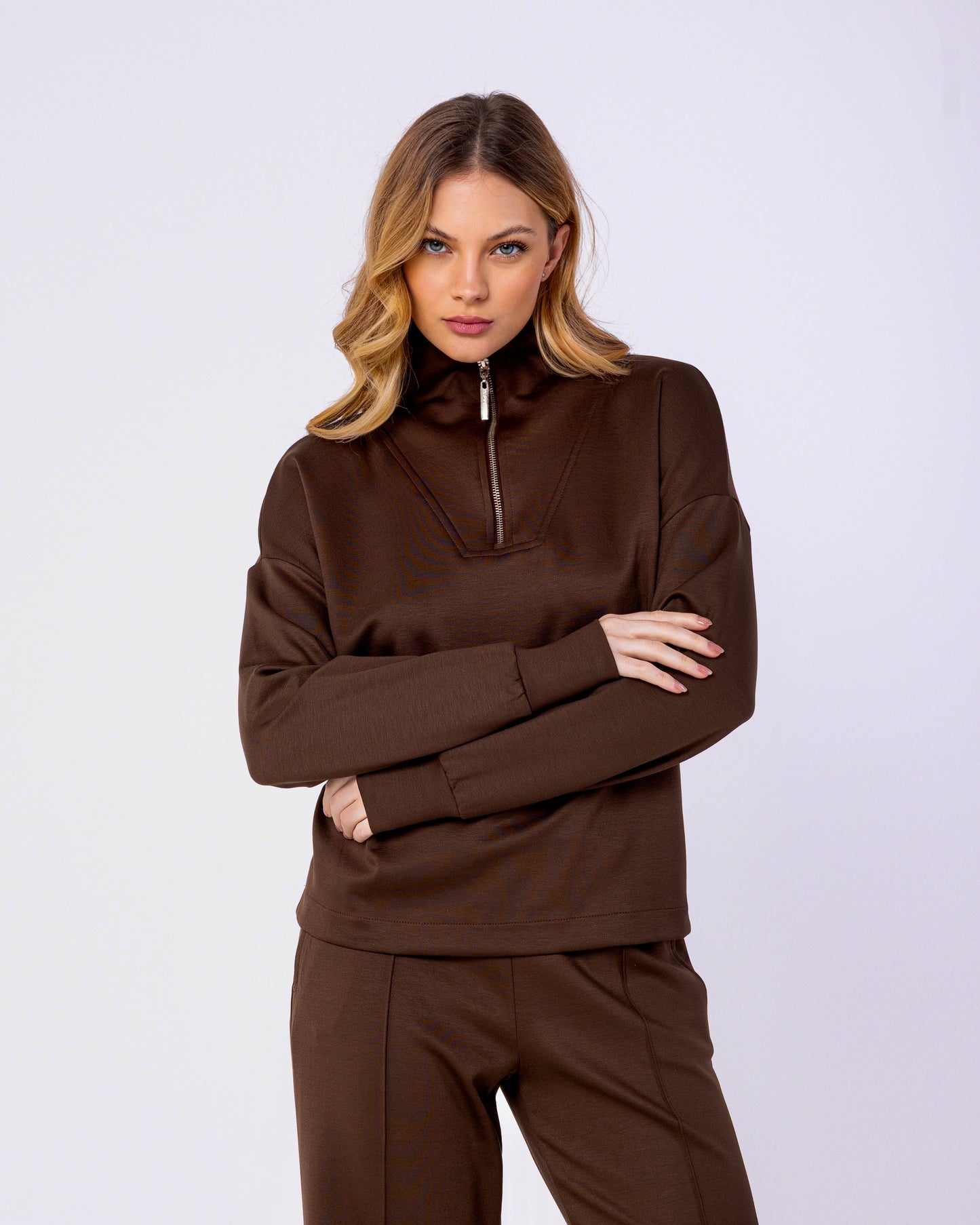 Calça  Soft Touch Wide Coffee