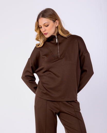 Calça  Soft Touch Wide Coffee