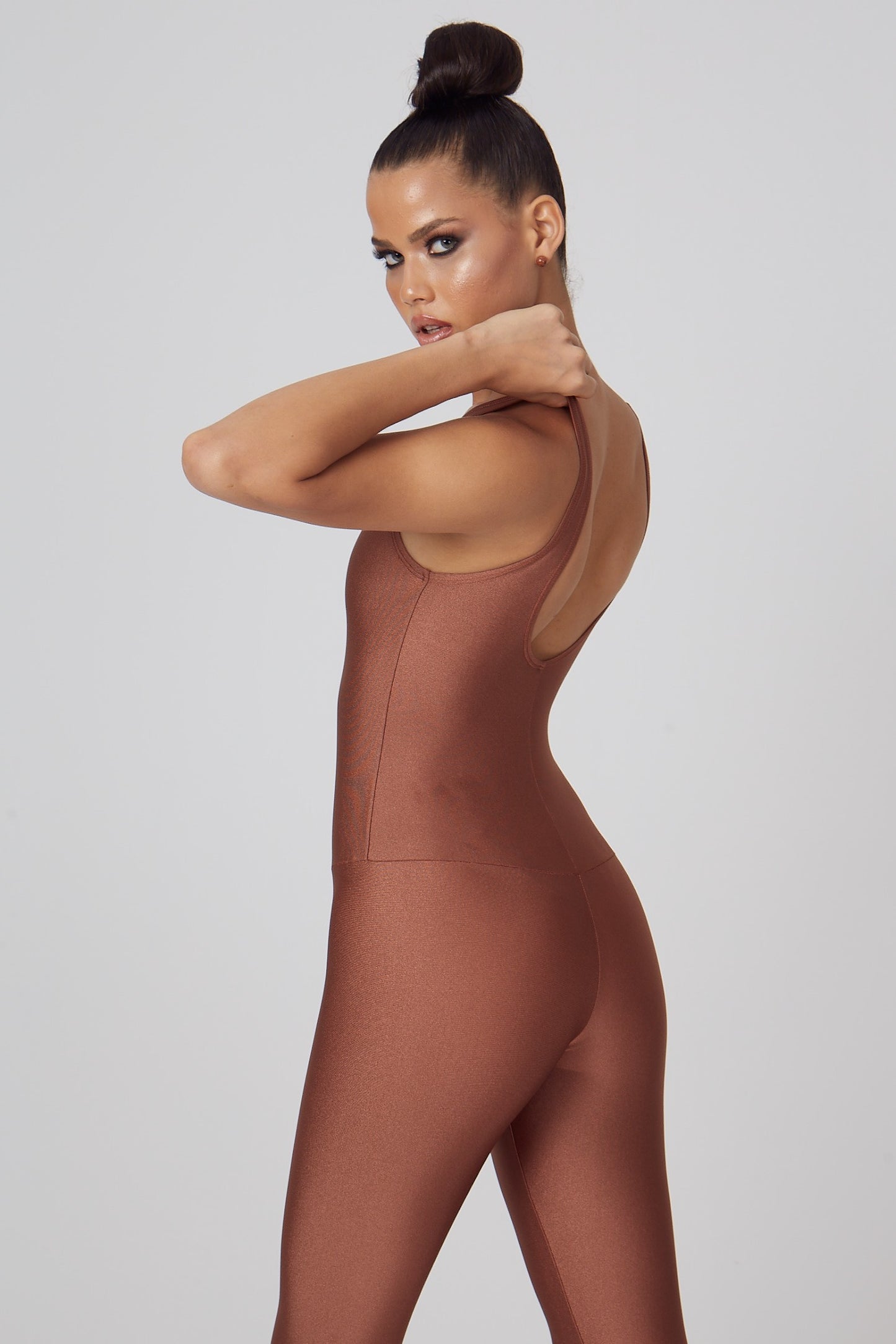 Jumpsuit soft shine luxury bronze