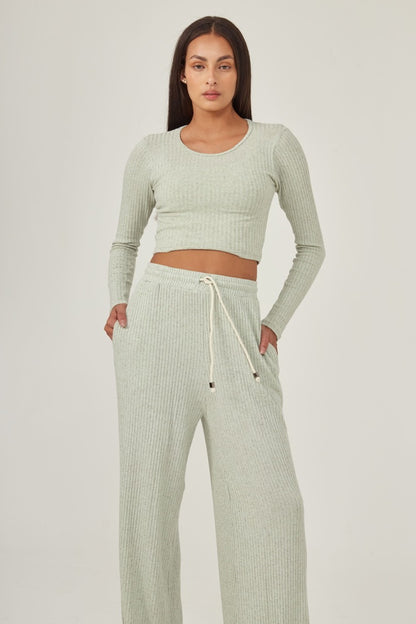Blusa manga deva verde chá  linho