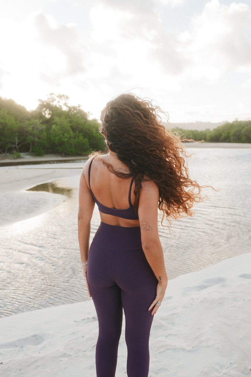 Legging ribb skinny grape