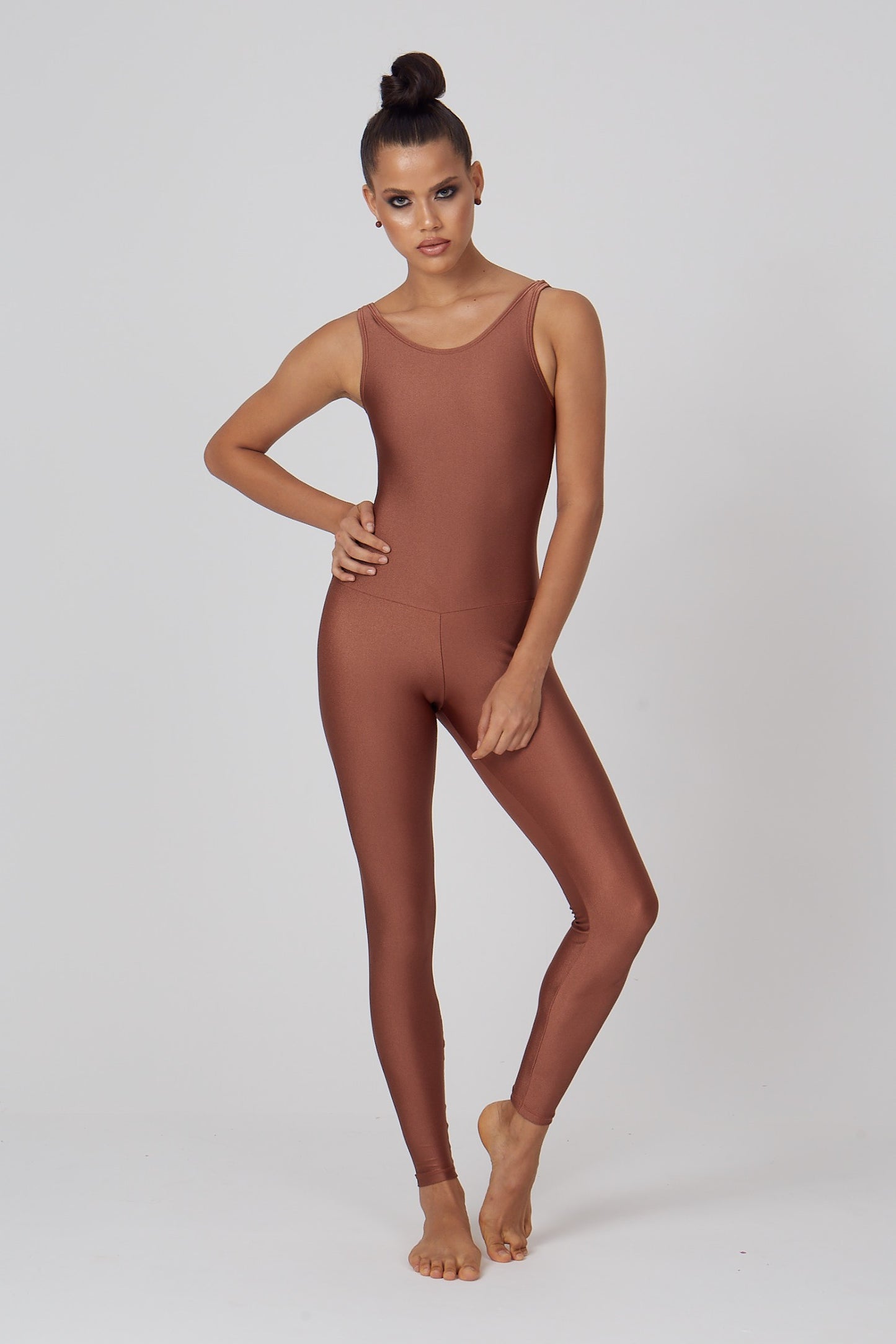 Jumpsuit soft shine luxury bronze