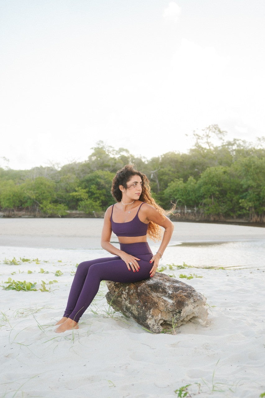 Legging ribb skinny grape