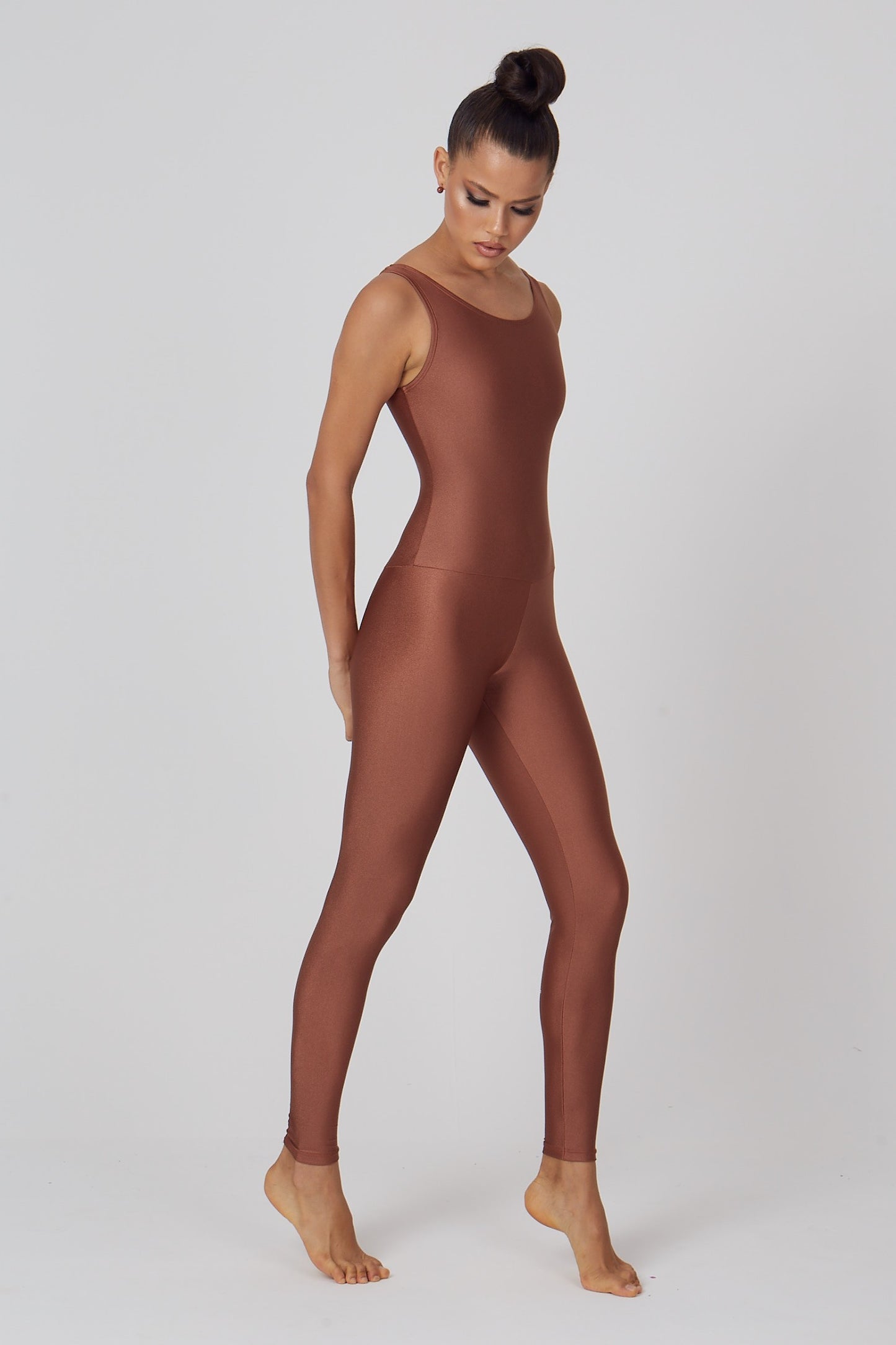 Jumpsuit soft shine luxury bronze